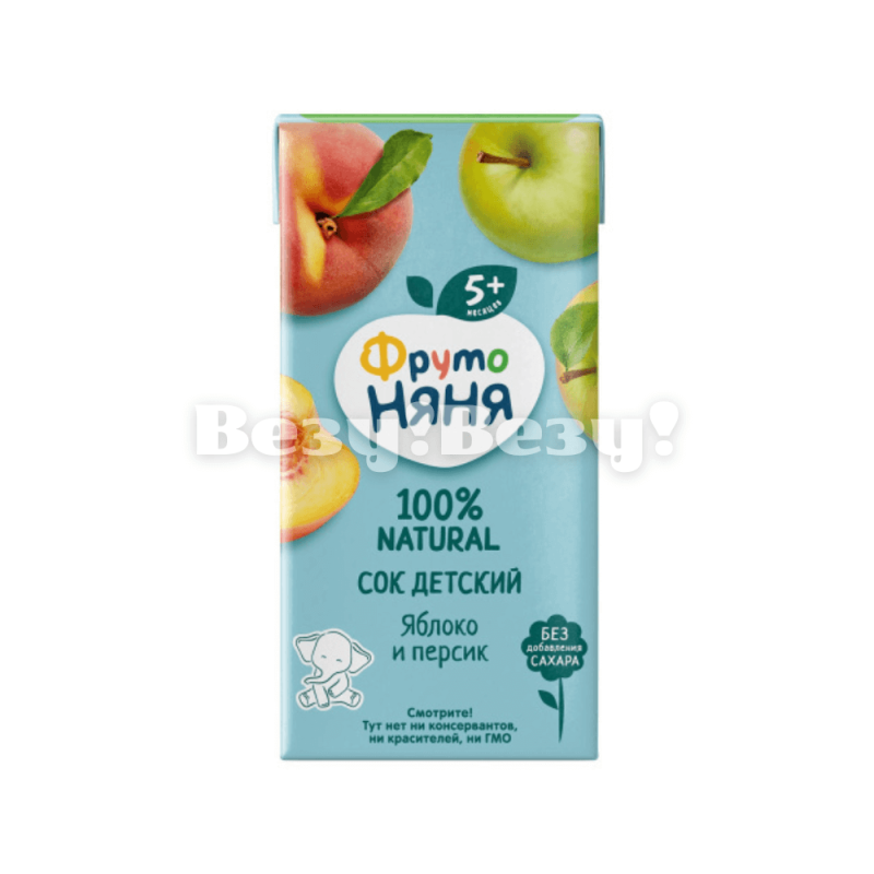 Сок ФрутоНяня яблоко и персик 200мл.