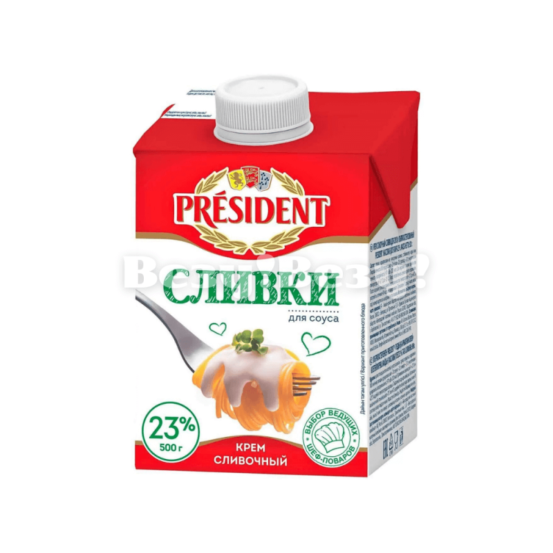 сливки президент для соуса доставка